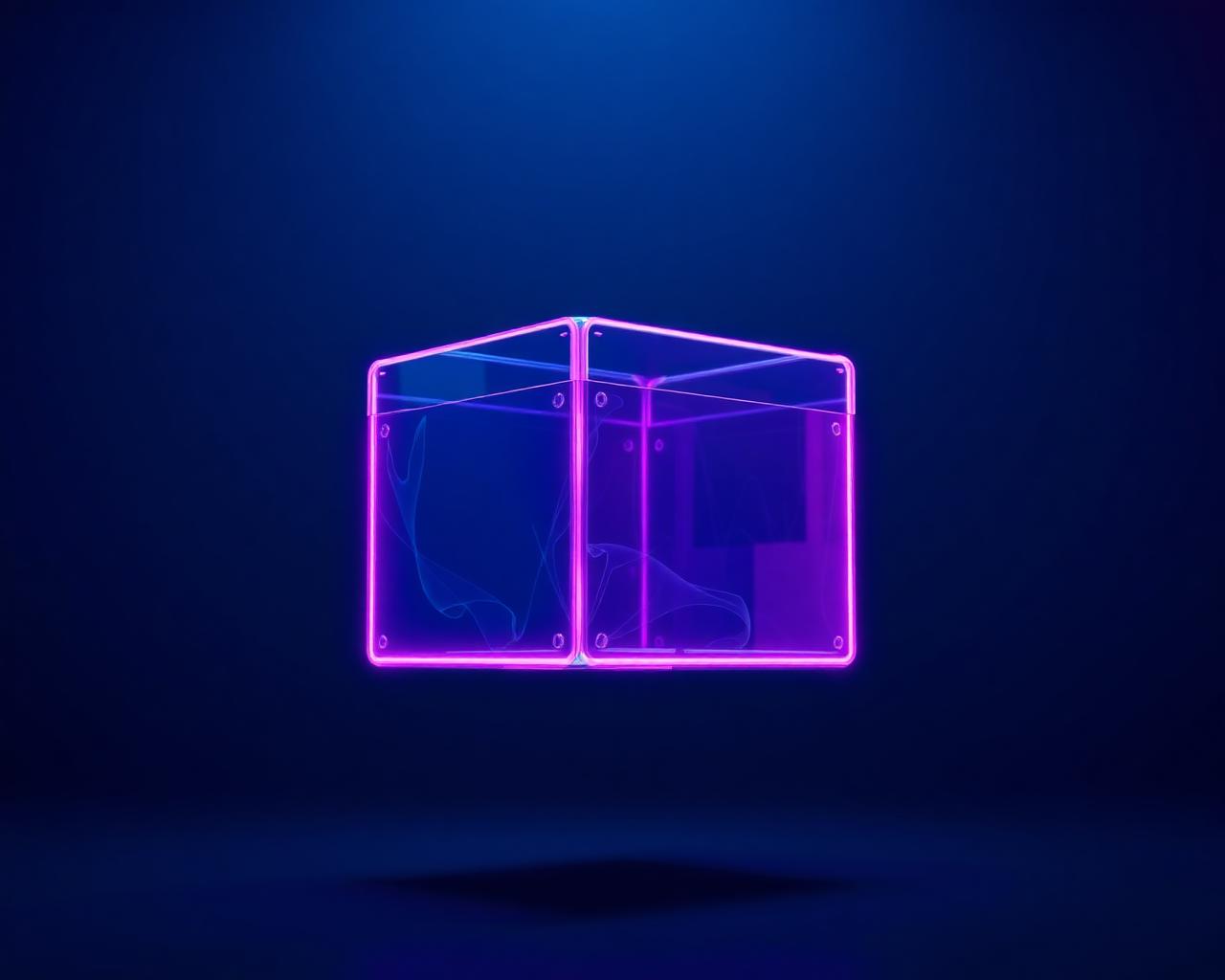 3D rendering of a glowing digital loot box
